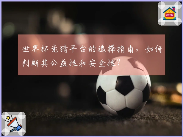 世界杯竞猜平台的选择指南，如何判断其公益性和安全性？